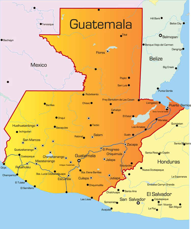 Guatemala Karte – Landkarte